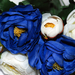 искусственные цветы камелия цвета синий с белым 58