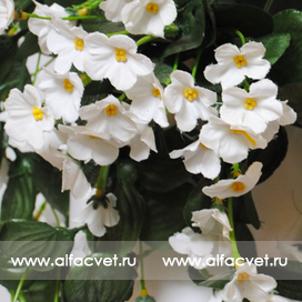 искусственные цветы фиалка (с подставкой) цвета белый 6
