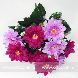 искусственные цветы маргаритки цвета фиолетовый с сиреневым 50